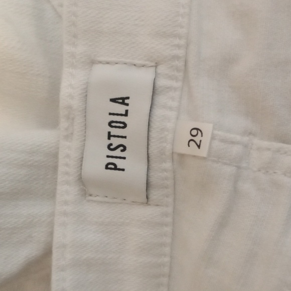 Pistola White Jean Shorts Distressed High-Waisted Cut Off Raw Hem Size 29 - Picture 4 of 11